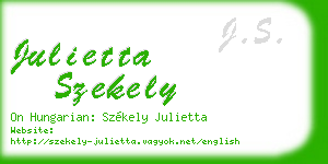julietta szekely business card